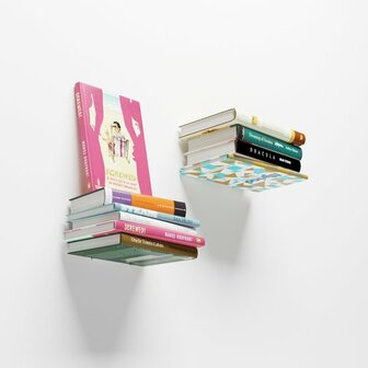 Gorillz Casper - Zwevende boekenplank - onzichtbaar frame - Wit