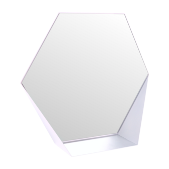 Gorillz Hive - Industrieel Wandspiegel - Hexagon look - 60 x 52 cm - Wit