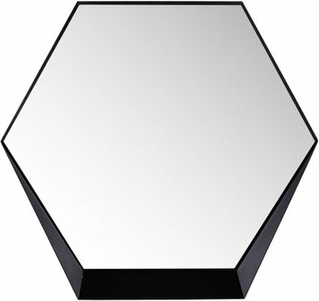 Gorillz Hive - Industrieel Wandspiegel - Hexagon look - 60 x 52 cm - Zwart