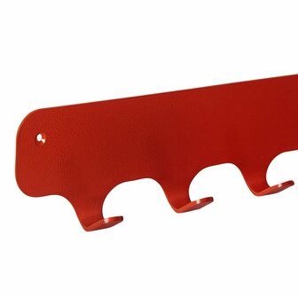 Gorillz Rounded Seven- Wandkapstok - Industrieel metaal - 7 haken - Rood