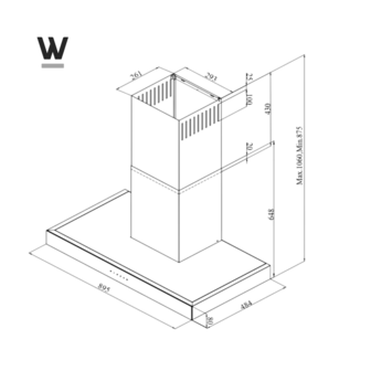Wiggo - WE-A941T(W) - T-Model - Wandschouw - 90cm - Wit
