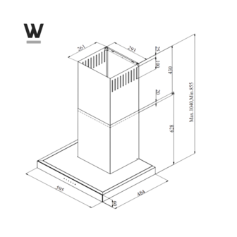 Wiggo - WE-A641T(W) - T-Model - Wandschouw - 60cm - Wit