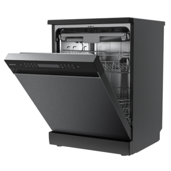 Wiggo - WD-F6148B(DX) - Vrijstaande Vaatwasser - 60cm - Zwart Inox