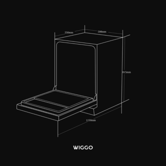 Wiggo - WD-F6148B(DX) - Vrijstaande Vaatwasser - 60cm - Zwart Inox
