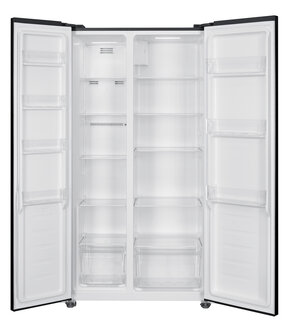 Wiggo WR-SBS18E(B) - Amerikaanse Koelkast - No Frost - 2 deuren - Display - Super Freeze - 442 Liter - Zwart
