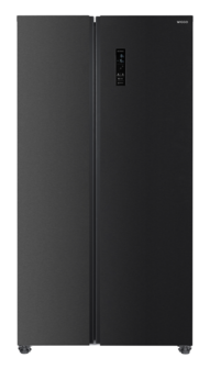 Wiggo WR-SBS18E(DX) - Amerikaanse Koelkast - No Frost - 2 deuren - Display - Super Freeze - 442 Liter - Zwart Rvs