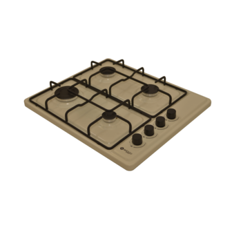 Wiggo WH-G604F(C) - Vrijstaande gaskookplaat - 4 kookzones - Creme