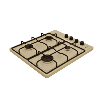 Wiggo WH-G604F(C) - Vrijstaande gaskookplaat - 4 kookzones - Creme