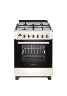 Wiggo WO-E609R(CX) Serie 9 - Gasfornuis - Cr&eacute;me Rvs