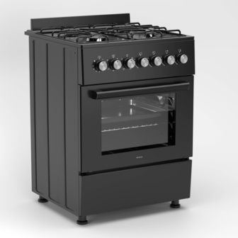 Wiggo WO-E606A(BB) Serie 6 - Gasfornuis - Zwart