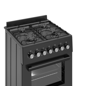 Wiggo WO-E606A(BB) Serie 6 - Gasfornuis - Zwart