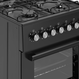 Wiggo WO-E606A(BB) Serie 6 - Gasfornuis - Zwart