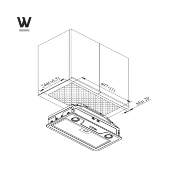 Wiggo WE-E573R(GB) - Inbouw Afzuigkap - 60cm - Grijs