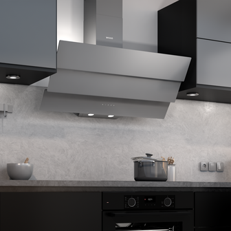 Wiggo WE-A943G(G) &ndash; Glas Schouw Afzuigkap, 90 cm &ndash; A+ Energieklasse, 4 Snelheden