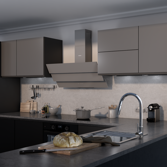 Wiggo WE-A943G(G) &ndash; Glas Schouw Afzuigkap, 90 cm &ndash; A+ Energieklasse, 4 Snelheden