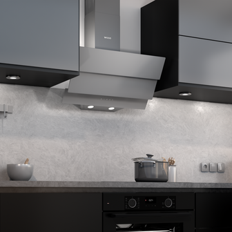 Wiggo WE-A643G(G) &ndash; Glas Schouw Afzuigkap, 90 cm &ndash; A+ Energieklasse, 4 Snelheden