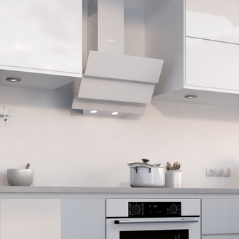 Wiggo WE-A533G(W) &ndash; Glas Schouw Afzuigkap, 60 cm &ndash; A+ Energieklasse, 3 Snelheden