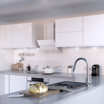 Wiggo WE-A533G(W) &ndash; Glas Schouw Afzuigkap, 60 cm &ndash; A+ Energieklasse, 3 Snelheden