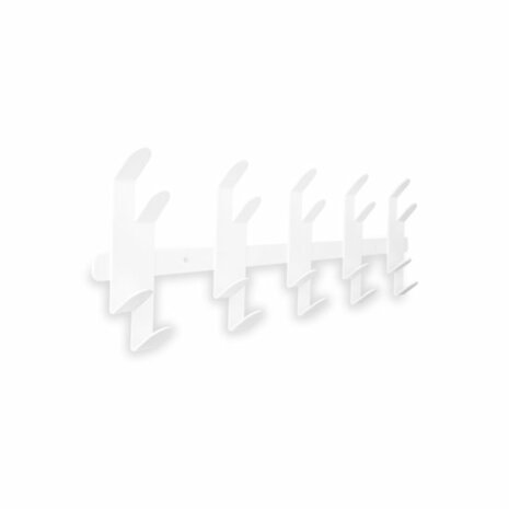 Gorillz Origami - Wandkapstok - Industrieel metaal - 10 x 2 haken - Wit