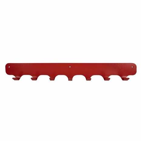 Gorillz Rounded Seven- Wandkapstok - Industrieel metaal - 7 haken - Rood