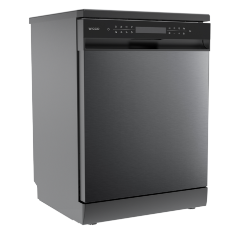 Wiggo - WD-F6148B(DX) - Vrijstaande Vaatwasser - 60cm - Zwart Inox