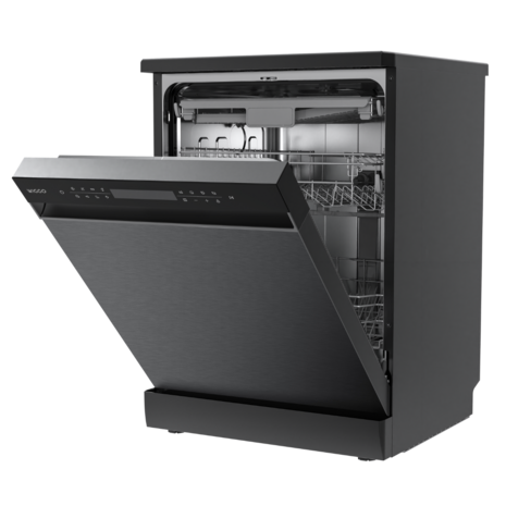 Wiggo - WD-F6148B(DX) - Vrijstaande Vaatwasser - 60cm - Zwart Inox