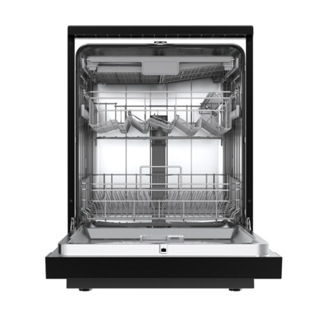 Wiggo - WD-F6148B(DX) - Vrijstaande Vaatwasser - 60cm - Zwart Inox
