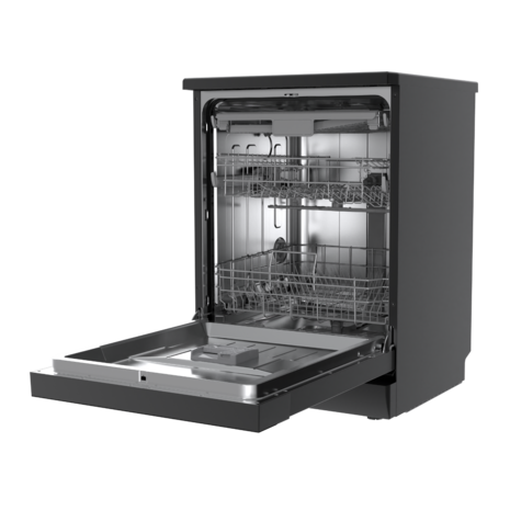 Wiggo - WD-F6148B(DX) - Vrijstaande Vaatwasser - 60cm - Zwart Inox