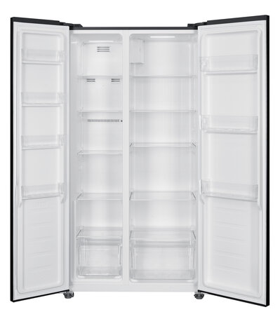 Wiggo WR-SBS18E(B) - Amerikaanse Koelkast - No Frost - 2 deuren - Display - Super Freeze - 442 Liter - Zwart