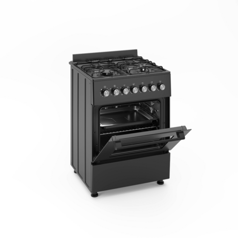 Wiggo WO-E606A(BB) Serie 6 - Gasfornuis - Zwart