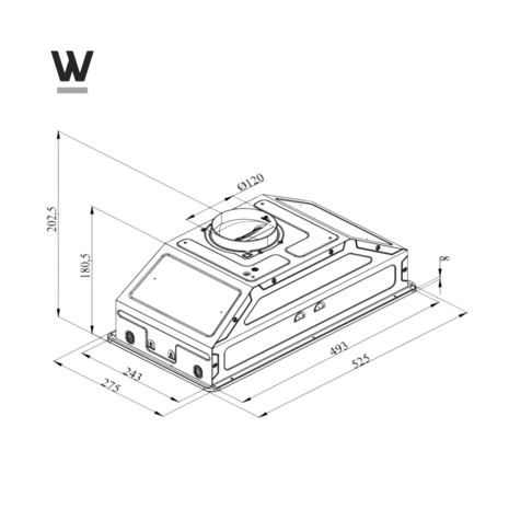 Wiggo WE-E573R(BB) - Inbouw Afzuigkap - 60cm - Zwart