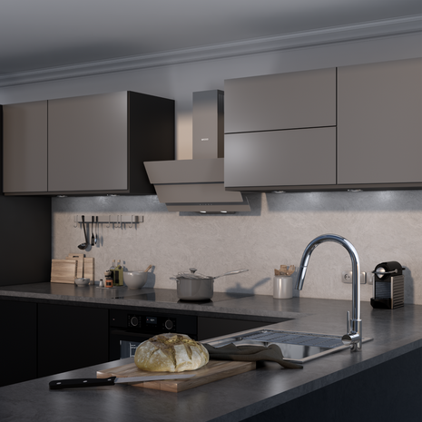 Wiggo WE-A643G(G) – Glas Schouw Afzuigkap, 90 cm – A+ Energieklasse, 4 Snelheden