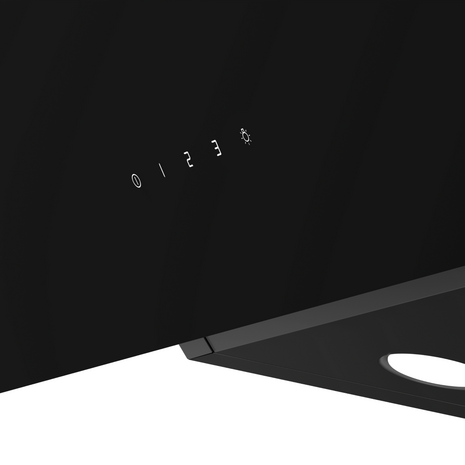 Wiggo WE-A643G(B) – Glas Schouw Afzuigkap, 90 cm – A+ Energieklasse, 4 Snelheden