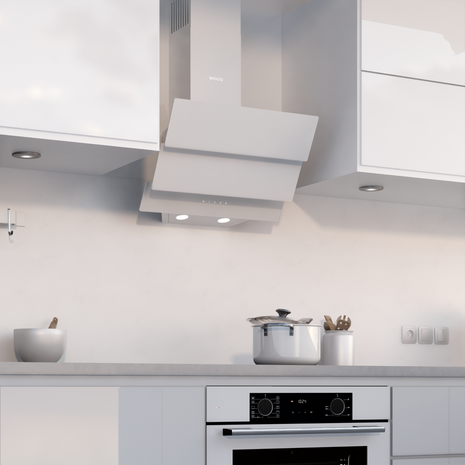 Wiggo WE-A533G(W) – Glas Schouw Afzuigkap, 60 cm – A+ Energieklasse, 3 Snelheden