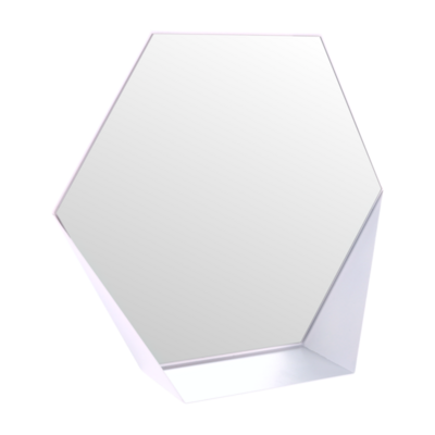 Gorillz Hive - Industrieel Wandspiegel - Hexagon look - 60 x 52 cm - Wit