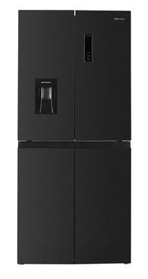 Wiggo WR-MD18DX - Amerikaanse Koelkast - No Frost - Water Dispenser - Met Display - Super Freeze - 419 Liter - Zwart - RVS