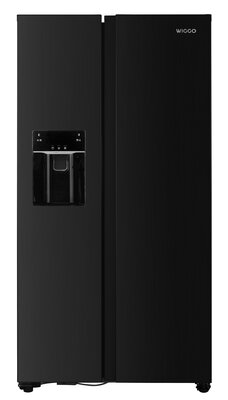 Wiggo WR-SBS18IME(DX) - Amerikaanse Koelkast - No Frost - 2 deuren - Water Dispenser -  Display - Super Freeze - 513 Liter - Zwart