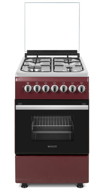 Wiggo WO-E505R(RX) Serie 5 - Gasfornuis - Rood Rvs