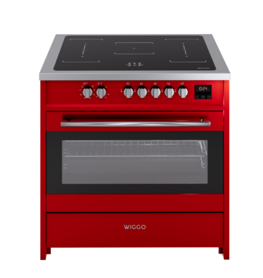 Wiggo WIO-E921A(RX) - Freestanding - Induction - Oven - 90cm - Red Inox