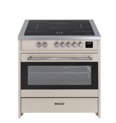 Wiggo WIO-E921A(CX) - Freestanding - Induction - Oven - 90cm - Cream Inox