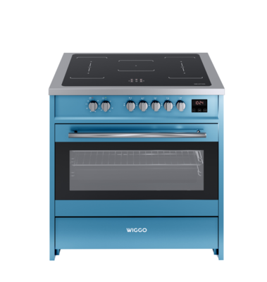 Wiggo WIO-E921A(AX)  - Freestanding - Induction - Oven - 90cm - Aqua Blue Inox