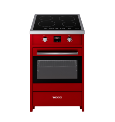 Wiggo WIO-E621A(RX) - Freestanding - Induction - Oven - 60c m - Red Inox