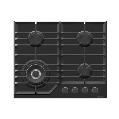 Wiggo__WH-G634GL(B) - Inbouw gaskookplaat met Wok - 60cm - Zwart Glas