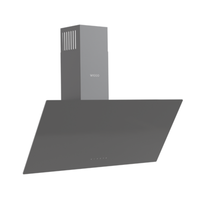 Wiggo WE-A941G(G)- Schuine Afzuigkap - 90cm - Grijs Glas