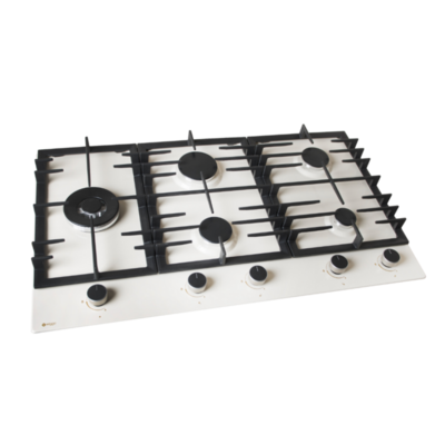 Wiggo WH-G935RR(C) - Inbouw gaskookplaat met Wok - 90cm - Creme