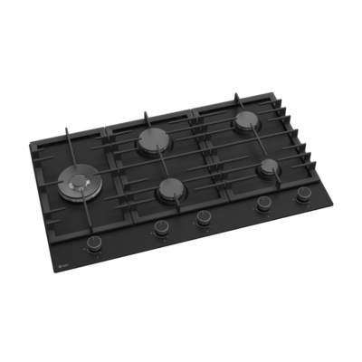 Wiggo__WH-G935RR(B) - Inbouw gaskookplaat met Wok - 90cm - Zwart