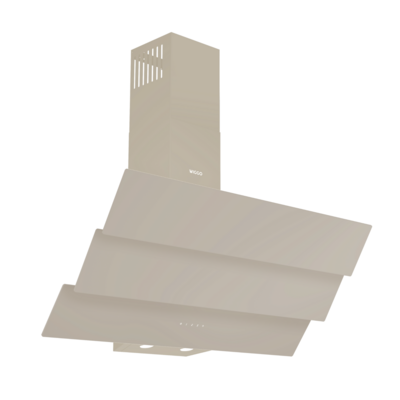 Wiggo WE-A943G(C) - Schuine Afzuigkap - 90cm - Creme Triple Glas