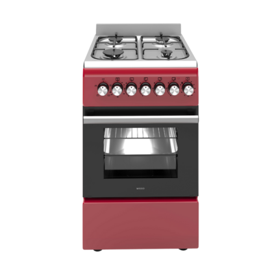 Wiggo WO-E505R(RX) Serie 5 - Gasfornuis - Rood Rvs
