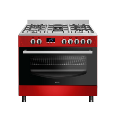 Wiggo WO-E909R(RX) Serie 9 - Gasfornuis - Rood Rvs