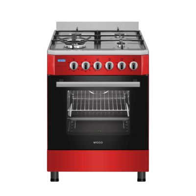 Wiggo WO-E639R(RX) Serie 9 - Gasfornuis - Wok - Rood Rvs